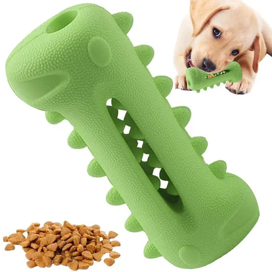 Fogtisztító gumicsont kutyáknak, jutalomfalat-tartóval, 13 cm,kék/rózsaszín/zöld