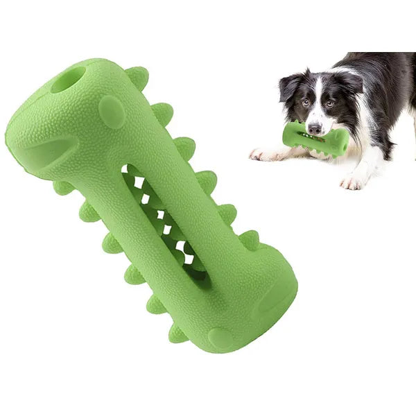 Fogtisztító gumicsont kutyáknak, jutalomfalat-tartóval, 13 cm,kék/rózsaszín/zöld