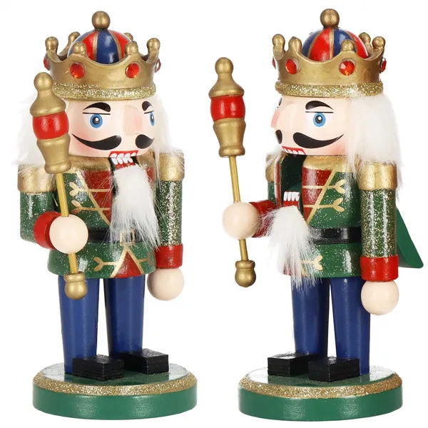 Fa diótörő figura, 16 cm, karácsonyi dísz, színes