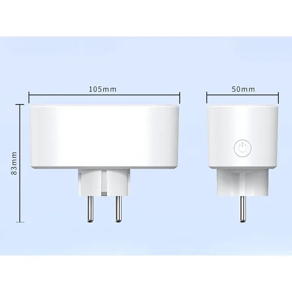Wifi okos dupla konnektor, 16 A, időzítő, Smart Life kompatibilis