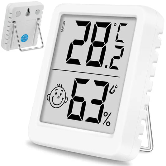 Digitális mini hőmérő-higrométer LCD kijelzővel, mágnessel, CR2032