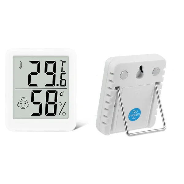 Digitális mini hőmérő-higrométer LCD kijelzővel, mágnessel, CR2032