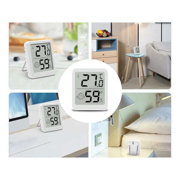 Digitális mini hőmérő-higrométer LCD kijelzővel, mágnessel, CR2032