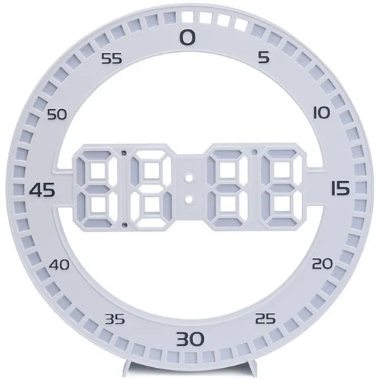 LED digitális ébresztőóra hőmérővel, falra vagy asztalra, USB, fehér