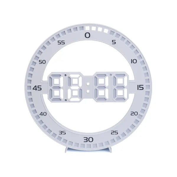 LED digitális ébresztőóra hőmérővel, falra vagy asztalra, USB, fehér