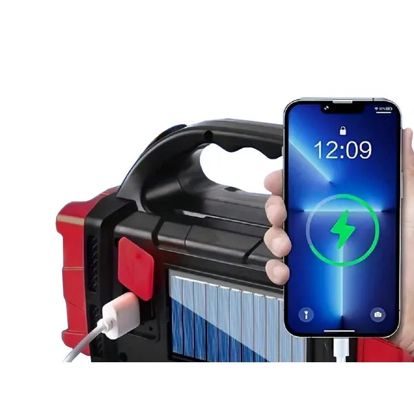 Napelemes hordozható LED + COB munkalámpa, powerbank funkcióval, 25W, IP44