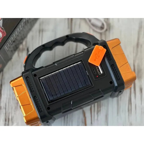 25 W-os napelemes, USB-tölthető LED+COB munkalámpa/powerbank, IP44