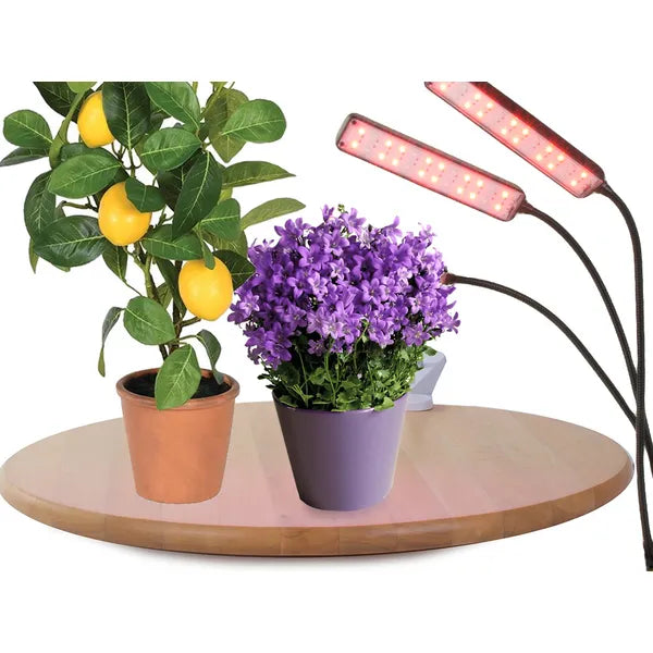 LED növénylámpa 3 panellel, USB-s, időzítős, csíptetős, 72 LED