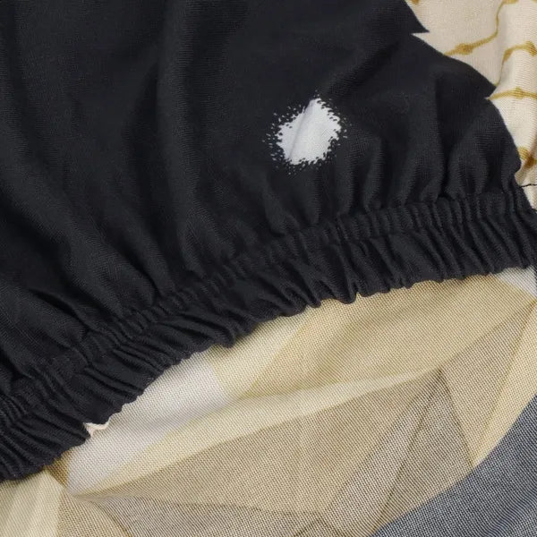 Univerzális spandex székhuzat fekete-arany, karácsonyi mintával