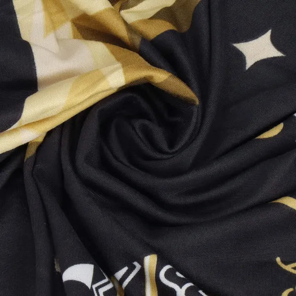 Univerzális spandex székhuzat fekete-arany, karácsonyi mintával