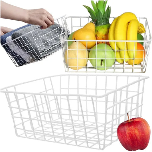 Fehér loft fém kosár konyhai tárolóhoz
