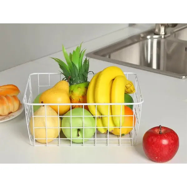 Fehér loft fém kosár konyhai tárolóhoz