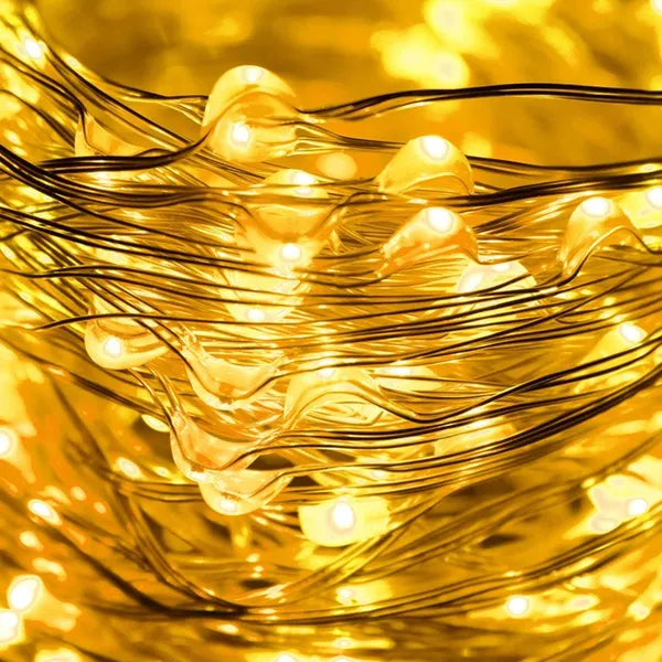 300 LED-es melegfehér karácsonyi fényfüzér, 30 m, IP44, 8 program