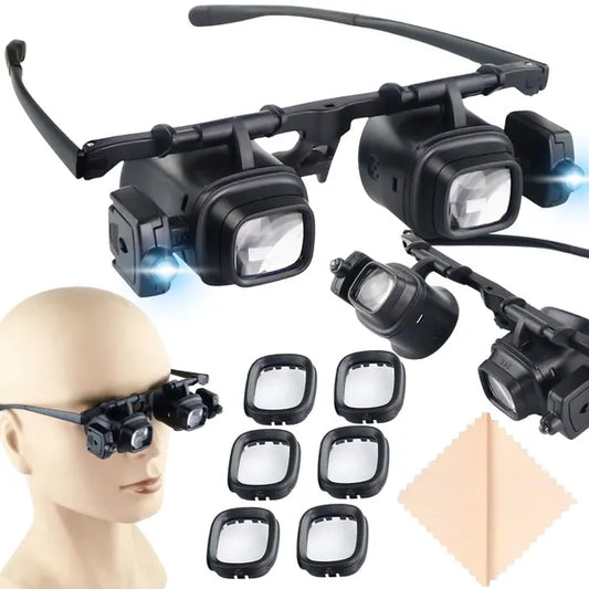 Led nagyítószemüveg 5x lencse készlet