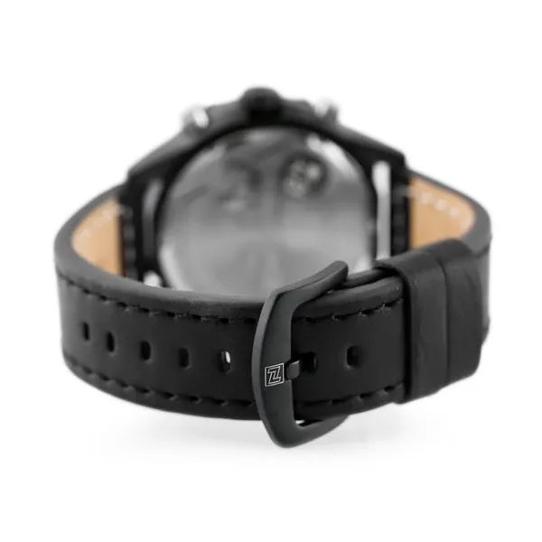 NAVIFORCE Lancer férfi dual time karóra, fekete bőr szíj, 48 mm