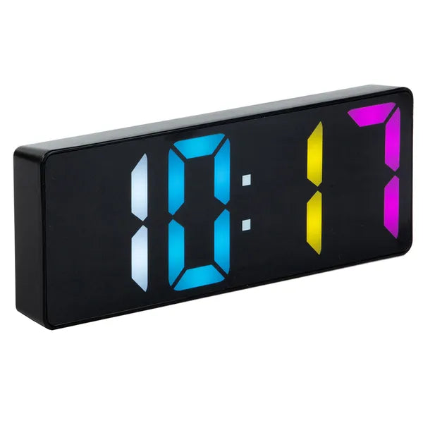 Színes kijelzős digitális LED ébresztőóra hőmérővel, dátummal, USB/elemes