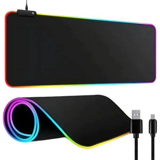 RGB megvilágítású XXL gaming egérpad 90×40 cm, csúszásgátló, USB