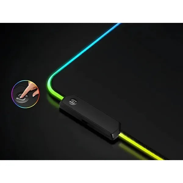 RGB megvilágítású XXL gaming egérpad 90×40 cm, csúszásgátló, USB