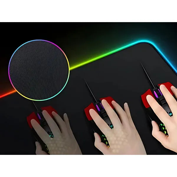 RGB megvilágítású XXL gaming egérpad 90×40 cm, csúszásgátló, USB
