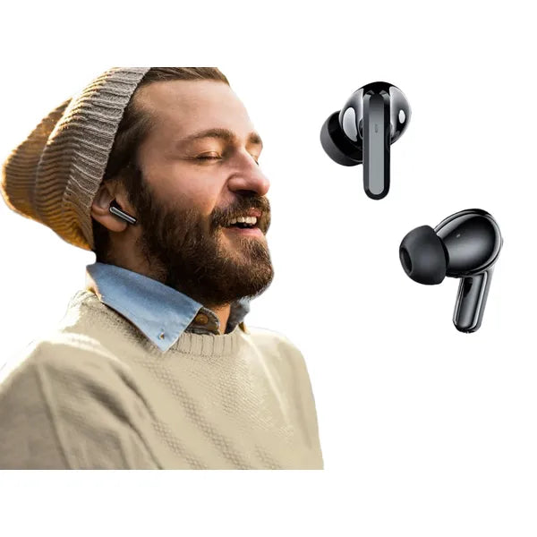 Bluetooth 5.0 vezeték nélküli fülhallgató LED kijelzős tok, mikrofonnal, fekete