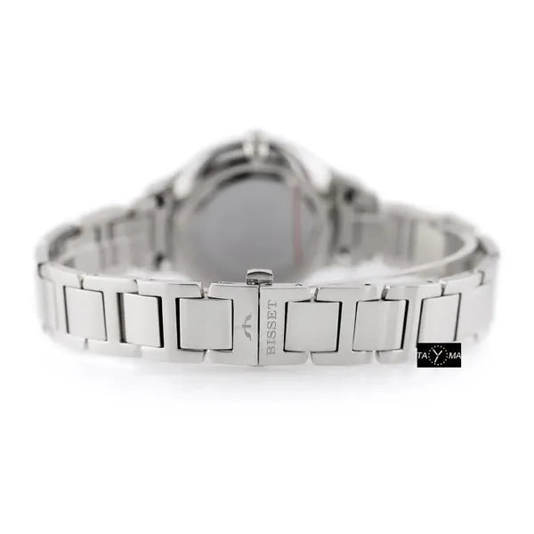 BISSET BSBE45 női karóra, ezüst nemesacél, fekete számlap, 34 mm
