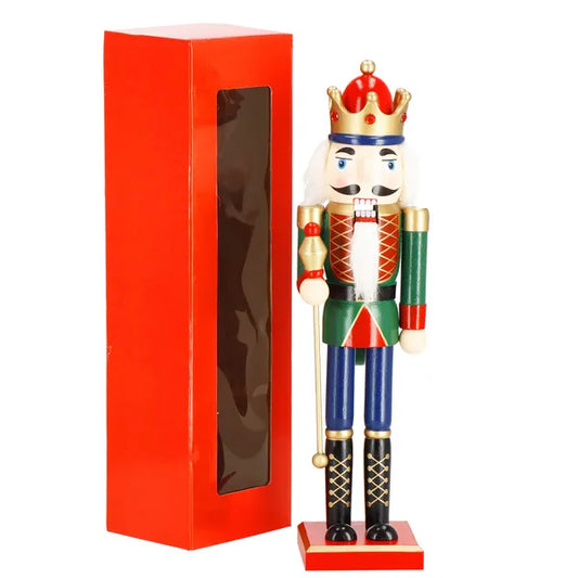 Karácsonyi diótörő figura fából, 38 cm, színes dekoráció