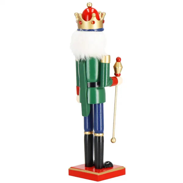 Karácsonyi diótörő figura fából, 38 cm, színes dekoráció