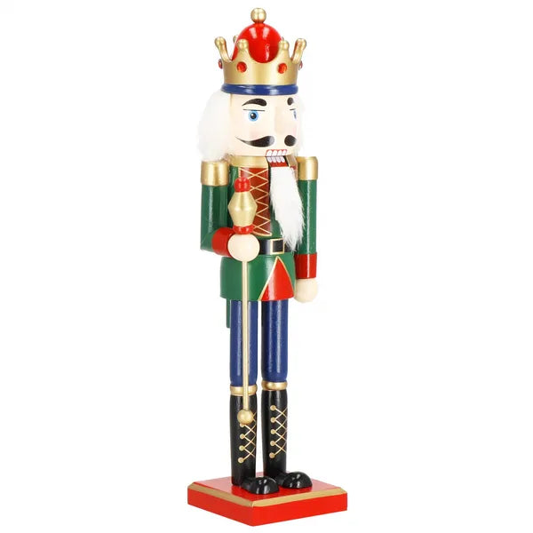 Karácsonyi diótörő figura fából, 38 cm, színes dekoráció