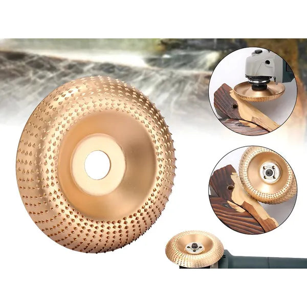 Arany 125 mm-es konvex wolfram-karbid fa csiszolókorong, 25 mm furat