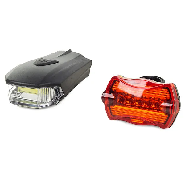 COB LED kerékpár lámpa szett 5 W, első-hátsó, 7 üzemmód, AAA
