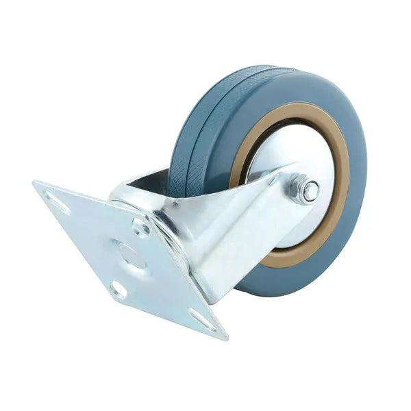 Csendes 75 mm-es gumírozott fém forgókerekű bútor és kocsi görgő