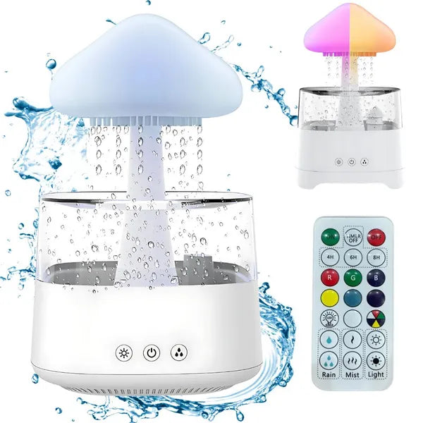 Gombakalap alakú 450 ml USB párásító aroma diffúzor RGB fénnyel, távirányítóval