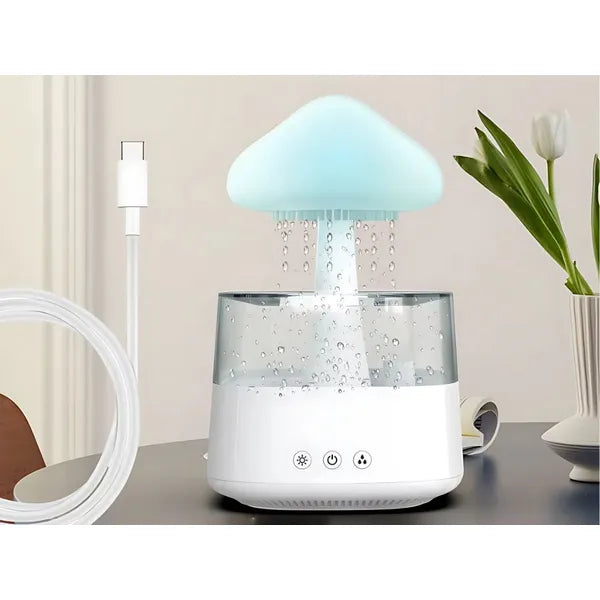 Gombakalap alakú 450 ml USB párásító aroma diffúzor RGB fénnyel, távirányítóval