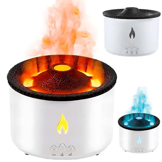 LED RGB vulkán effekt légnedvesítő aroma diffúzor, 360 ml, 12 W