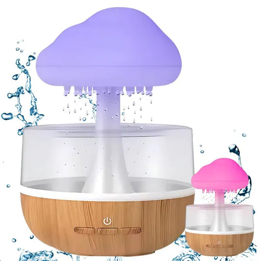 Felhő formájú vezeték nélküli aromaterápiás párásító RGB lámpával, 200 ml