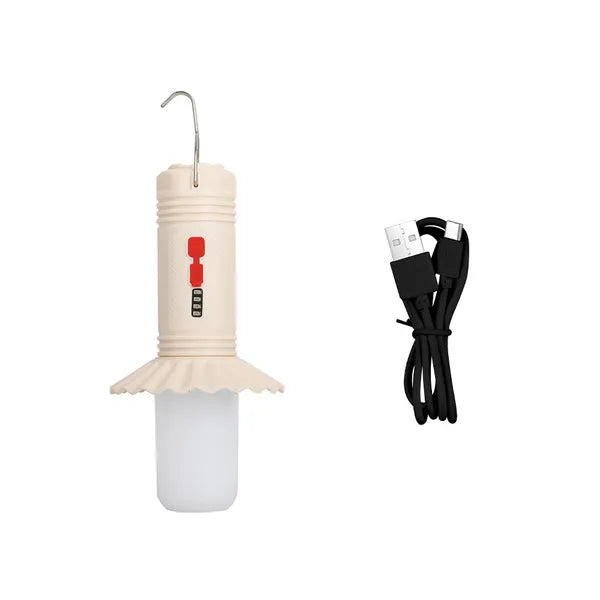 Akkumulátoros LED kempinglámpa powerbank funkcióval, 3 üzemmód, USB-C