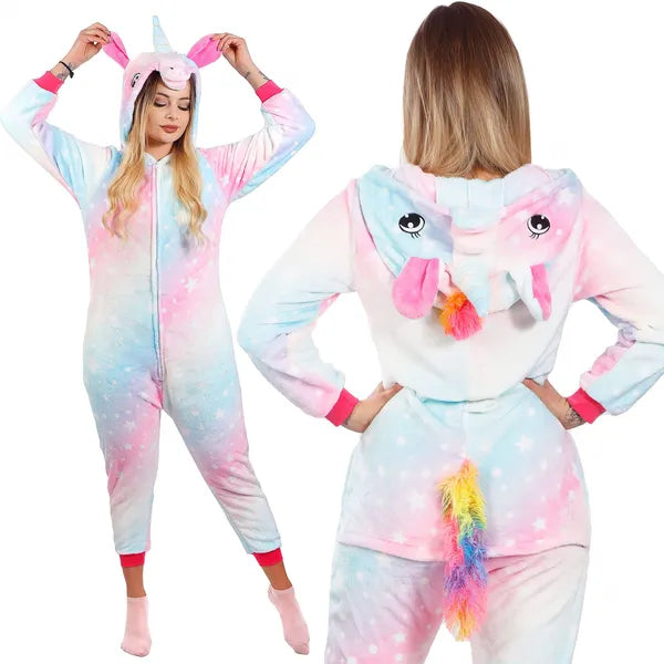 Unikornis kigurumi kezeslábas pizsama, M, multikolor poliészter
