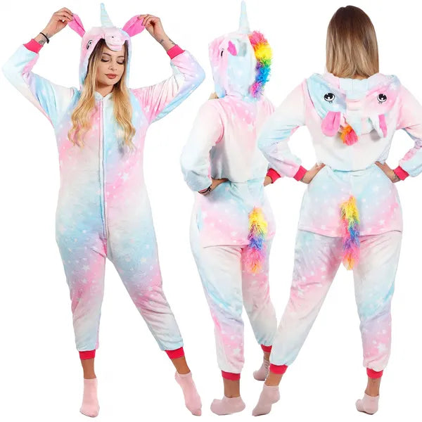 Unikornis kigurumi kezeslábas pizsama, M, multikolor poliészter