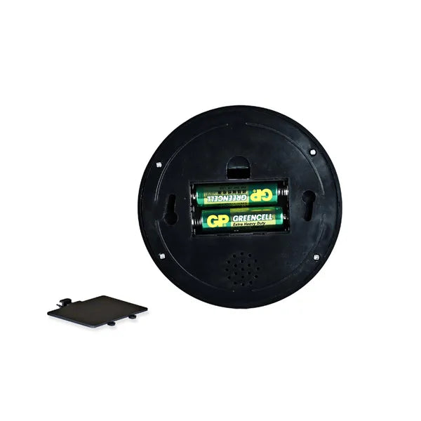 Ál-kamerás beltéri/kültéri CCTV dóm makett, villogó piros LED, 2×AA, 11,5 cm
