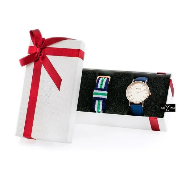 Női Pacific Close Watch ajándékszett rosegold tok + 3 szíj, kvarc