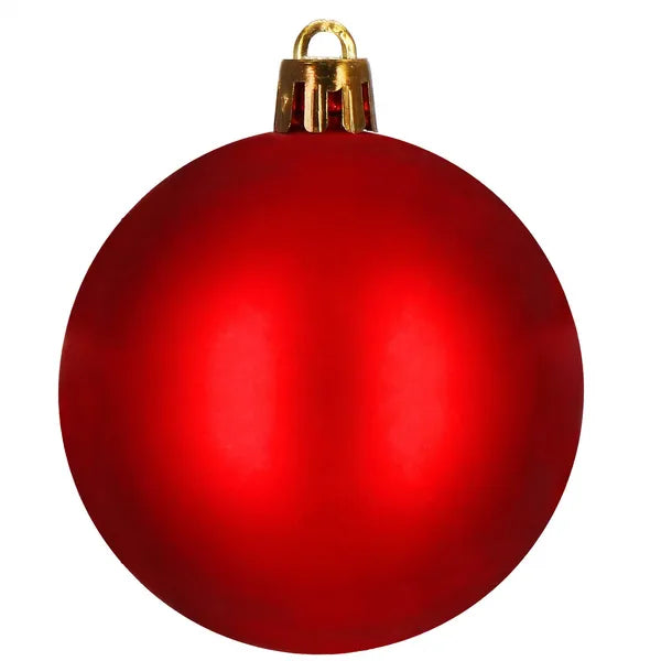 Piros törhetetlen karácsonyfa gömb dísz készlet, 6 cm, 12 db