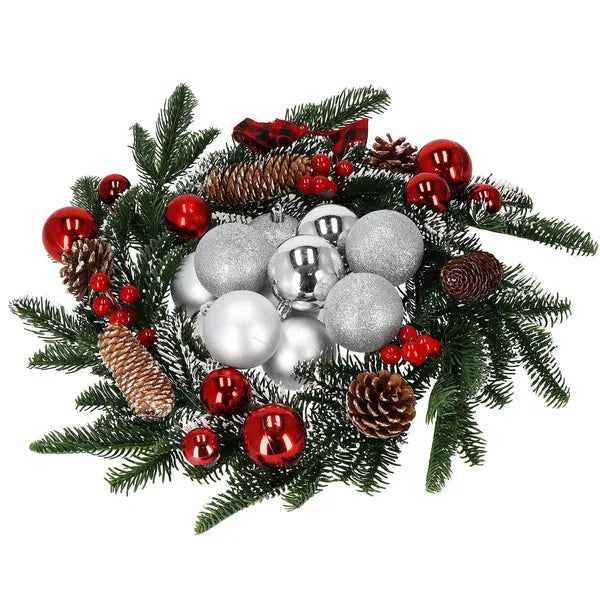 Törhetetlen ezüst karácsonyfadísz gömb szett, 6 cm, 12 db