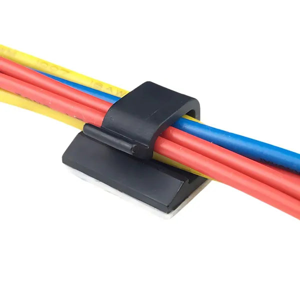 Öntapadó kábelrögzítő klipsz készlet, 10 db, max. 6 mm-es kábelekhez