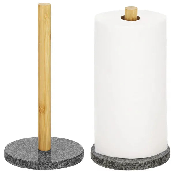 Gránit-bambusz papírtörlő állvány, 29,5 cm, szürke talp