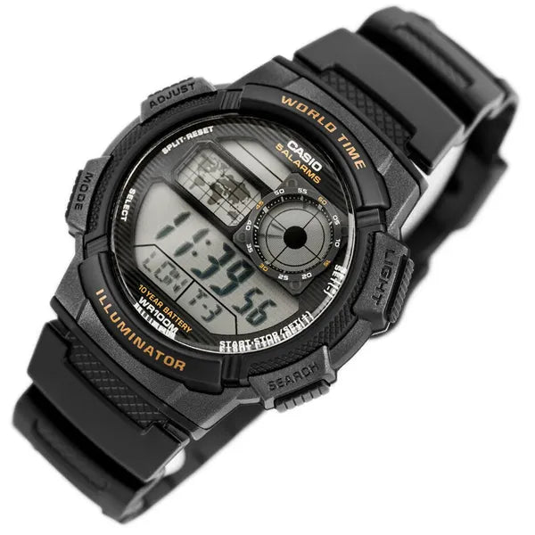 Casio AE-1000W-1AV férfi digitális karóra világidő LED, WR100, fekete
