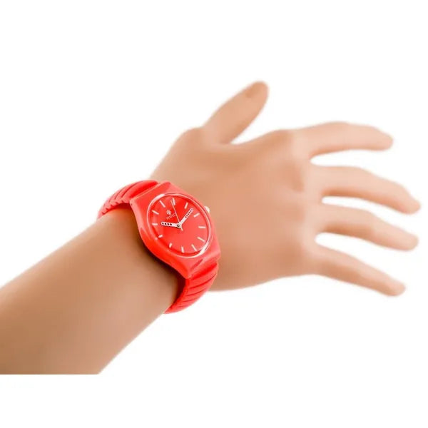 Női kvarc karóra narancssárga számlappal, gumiszíjjal, 34 mm, WR30