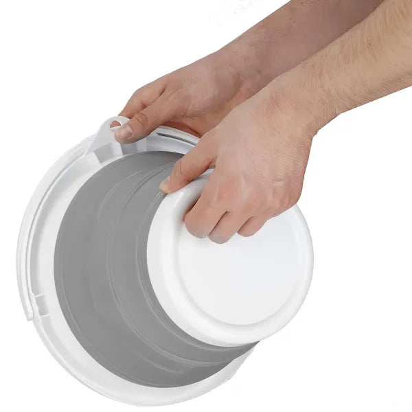 Összecsukható szilikon vödör 5l szürke/fehér