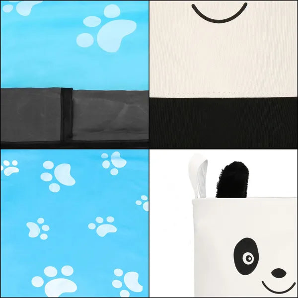 Panda mintás játék tároló kosár 35x35 cm, 43 l, játszószőnyeggel