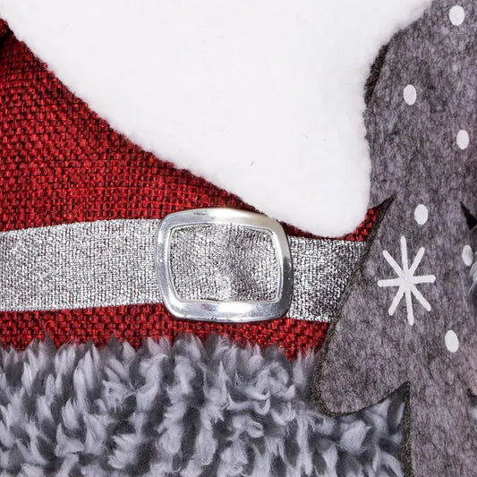 Textil Mikulás figura teleszkópos lábbal, 40-65 cm állítható
