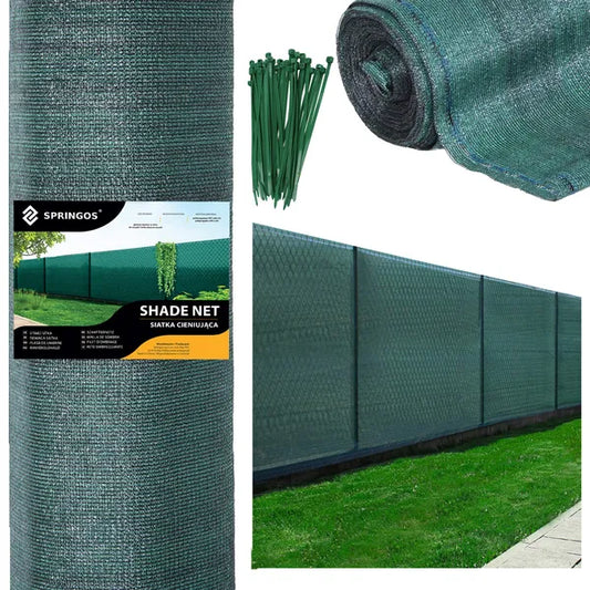 Zöld árnyékoló háló PE 140 g/m² 1,2×50 m 200 rögzítővel